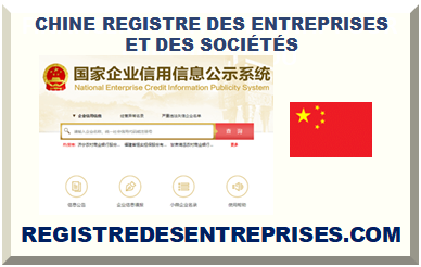 CHINE REGISTRE DES ENTREPRISES ET DES SOCIÉTÉS 2022 2023