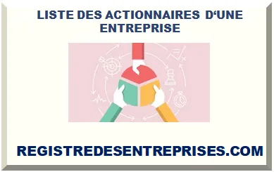 LISTE DES ACTIONNAIRES D‘UNE ENTREPRISE 2025